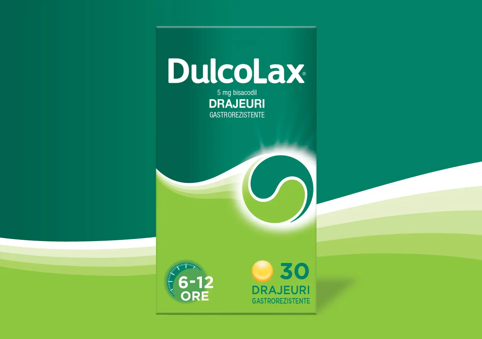 DulcoLax drageuri gastrorezistente 5 mg bisacodil, 30 comprimate, laxativ pentru constipatie