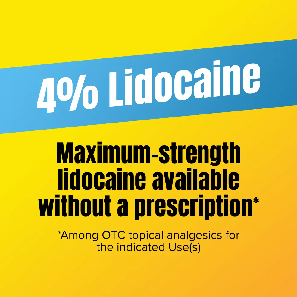 Aspercreme® Pain Relief Cream with Lidocaine products, and front and back of product packaging
