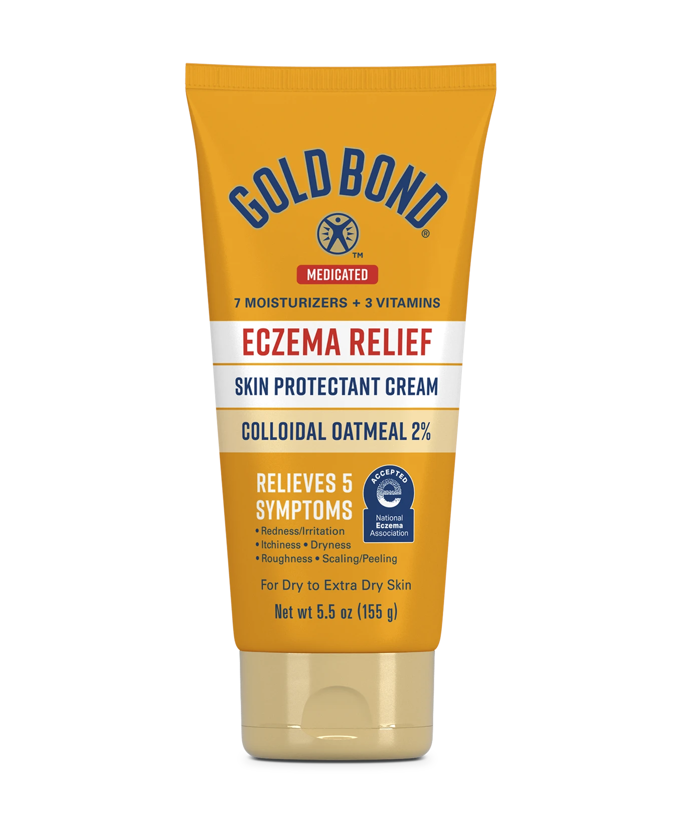 Front of Gold Bond Gold Bond Eczema Relief Medicated Skin Protectant Cream tube 5.5oz