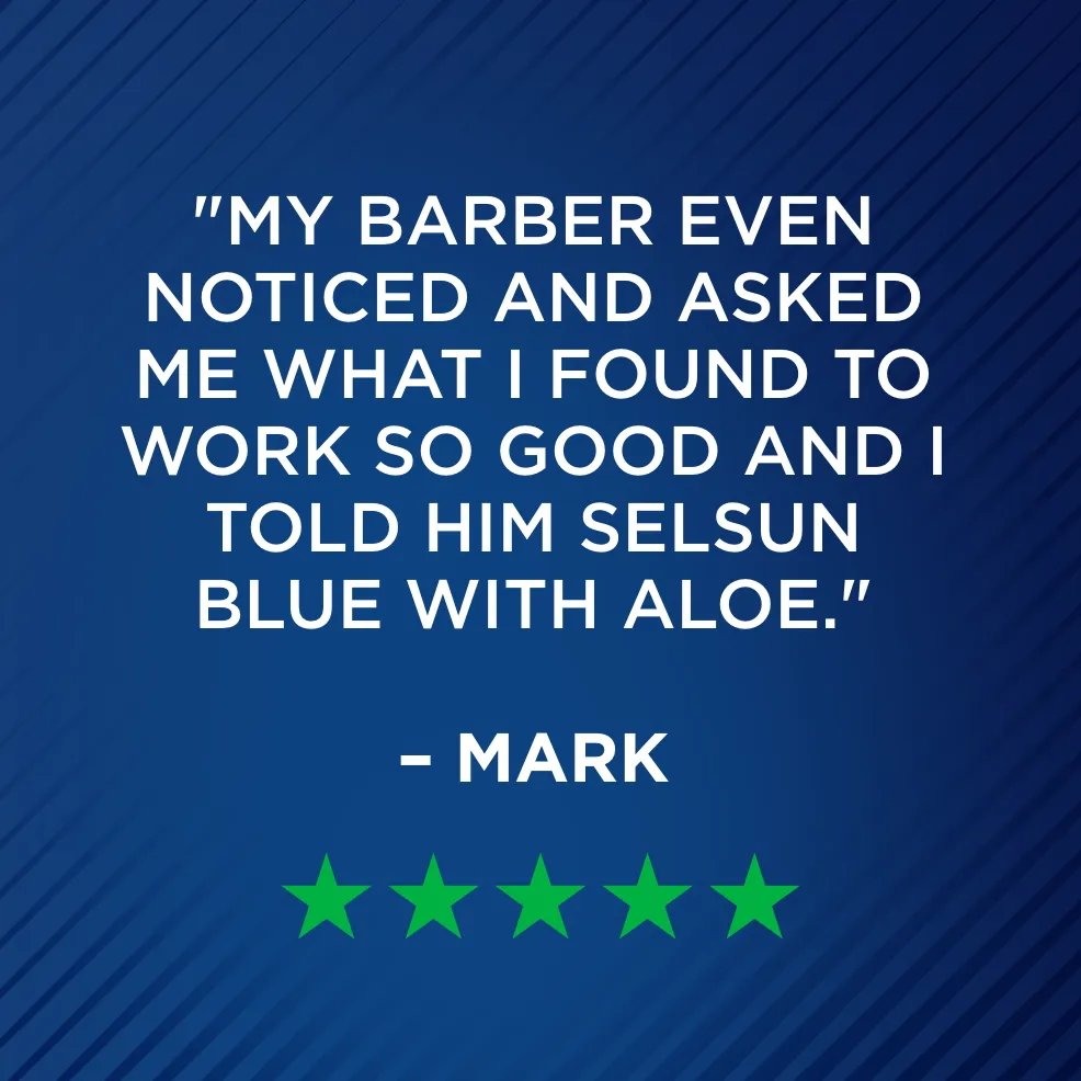 Packaging of Selsun blue® Moisturizing Antidandruff Shampoo bottle and benefit statements.