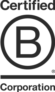 A black B Corp Certified logo.