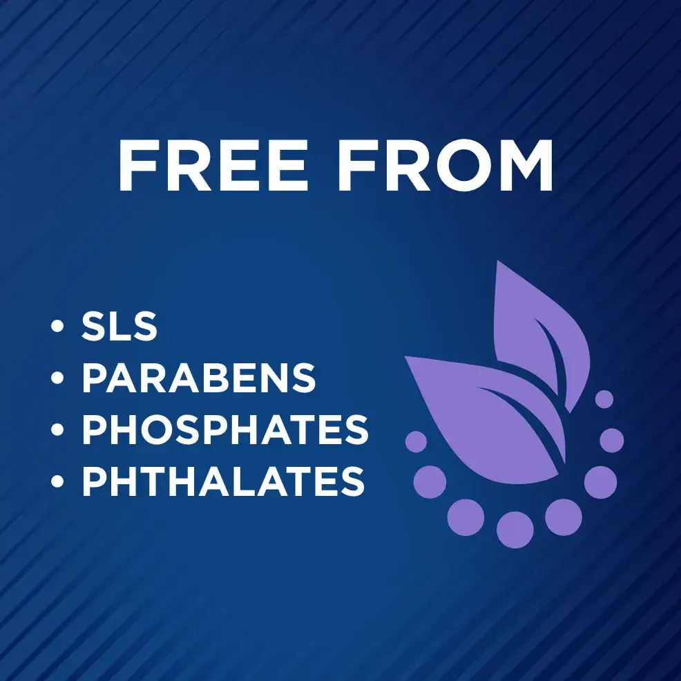 Packaging of Selsun blue® 2-in-1 Antidandruff Shampoo & Conditioner bottle and benefit statements.